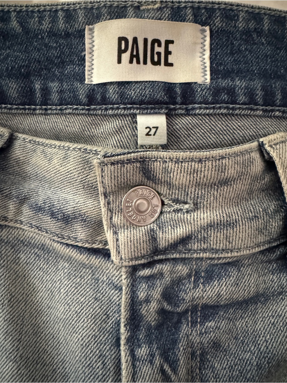 PAIGE Light Wash High-Rise Wide Leg Jeans - Picture 12 of 16